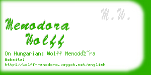 menodora wolff business card